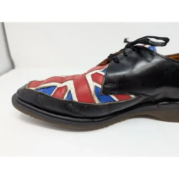 Vintage Dr. Martens Oxford Shoes Union Jack British Flag England Men's Size 7.5 - Picture 6 of 16